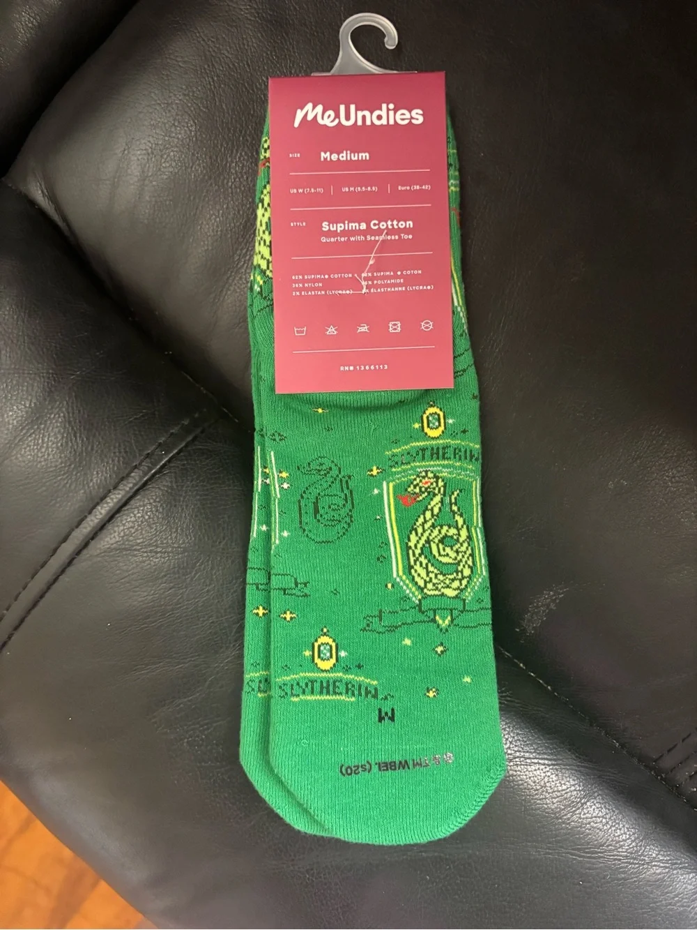 Warner Bros. Harry Potter Green Slytherin Crest Crew Socks